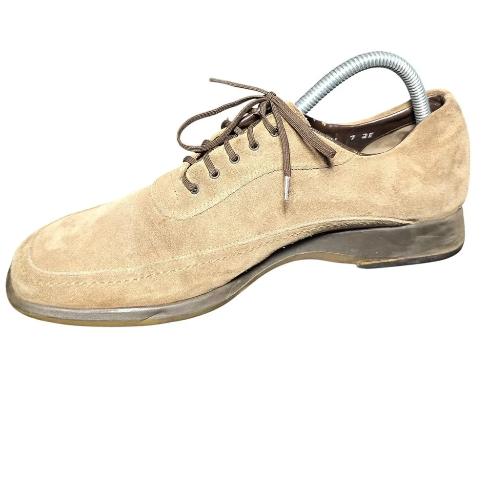 Salvatore Ferragamo Mens Tan Suede Lace Up Oxford Shoes UH35404 Size 7 EE Italy